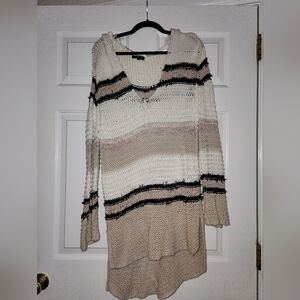rag & bone V-Neck Sweater Cream Black Stripes